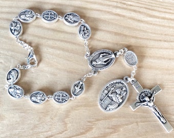 Auto Rosary,Car accesories, Pastor Gift, Car Rosary, Saint medals, apocket rosary, Rear View Mirror Hanger, St Christopher, Travel Gift