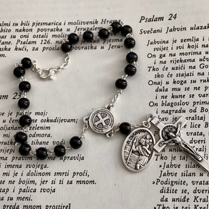 Auto Rosary, Car Rosary, Patron of travel, St Christopher, Car accesories, Pocket Rosary, Rear View Mirror Hanger, Male Rosary