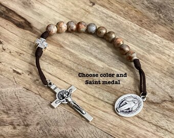 Custom Catholic One Decade Rosary, Saint Medal Chaplet, Pocket Rosary, Catholic Chaplet, One Decade Rosary, Mini Rosary, St Michael