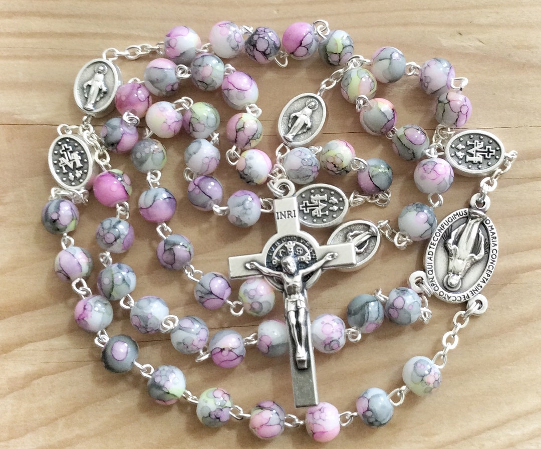Miraculous Medal Rosary, Prayer Beads, Catholic Rosary, Rosary Bead