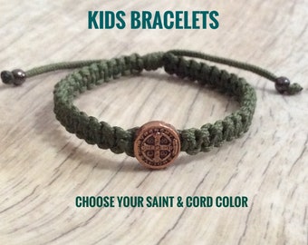 Kids Bracelets, Catholic Gifts for Boys Girls, Saint Bracelet, Toddler Bracelet, Protection Jewelry, Father Son Gift, Parents Gift Daughter