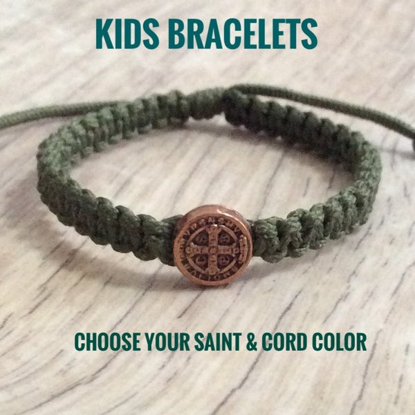 Kids Bracelets, Catholic Gifts for Boys Girls, Saint Bracelet, Toddler Bracelet, Protection Jewelry, Father Son Gift, Parents Gift Daughter