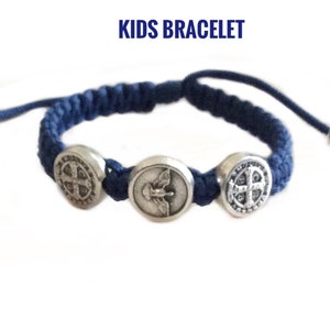 St. Benedikt Baby Schutz Armband, Andachten für Kinder, Teufel jagen Medaille katholisches Geschenk für Kinder, Baby Armband
