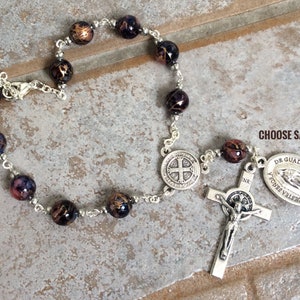 Auto Rosary, Prayer beads, catholic rosary, mini rosary, rear view mirror hangers, patron of travel, pocket rosary, personalized rosary