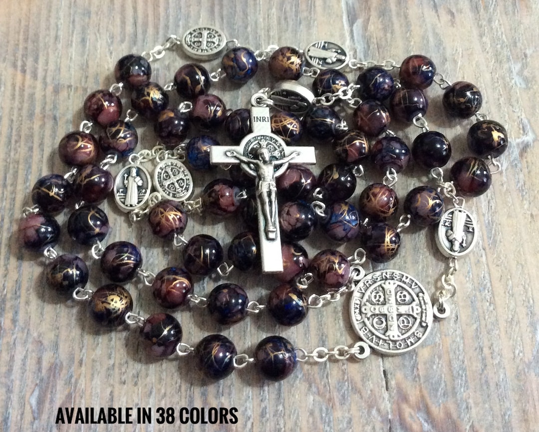 Handmade Traditional Catholic Rosary Prayer Beads St Benedict Etsy