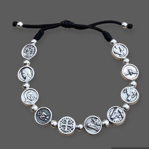 Rosenkranz-Armband, Heiliges katholisches Armband, Allerheiligen, christliches Unisex-Armband, Schutzarmband, St Therese, Wundertätige Medaille