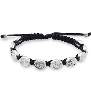 göttliche Barmherzigkeit Makramee Armband, göttliche Barmherzigkeit Medaille, Heilige Armband, katholische Armband, Jesus Armband, christliche Armband