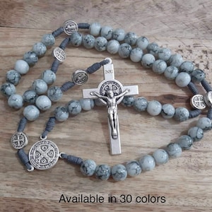 St Benedict  medal rosary, prayer beads, catholic rosary, rosary beads, st benedict cross, rcia gift, Custom rosary, Christmas rosary