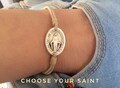 Miraculous medal bracelet, Saint bracelet,All saints, St Dymphna, St Rita, Protective bracelet, Scapular medal, St Joan of Arc, St Anne product logo