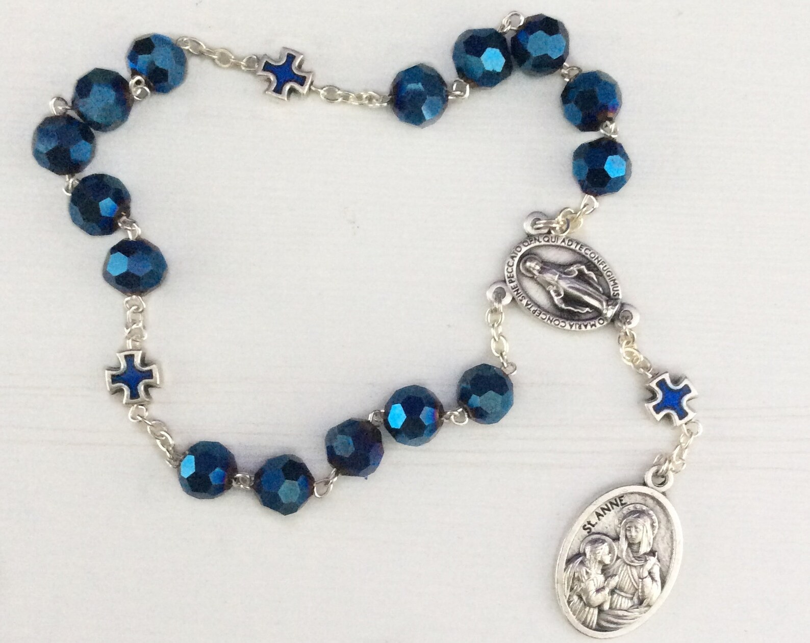 St. Anne Chaplet Rosary Chaplet Saint Anne Grandmother Etsy