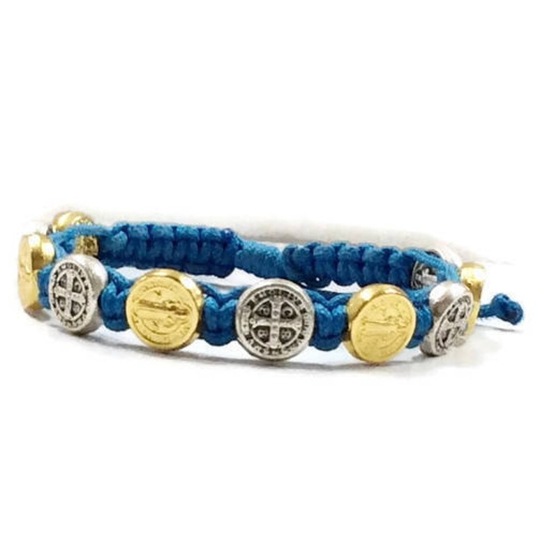 St. Benedict Catholic Bracelet - Solid Stainless Steel Plated, Adjustable, For Health & Peace 10 thumbnail image
