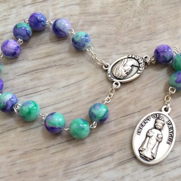 Infant of prague chaplet rosary, pocket rosary, Rosary Prayer Beads, Catholic Chaplets, Infant of Prague