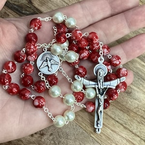 Heilig-Geist-Krone - Sieben Gaben des Heiligen Geistes Rosenkranz - 7 Gaben des Heiligen Geistes Rosenkranz - Rosenkranz des Heiligen Geistes - Konfirmationsgeschenk