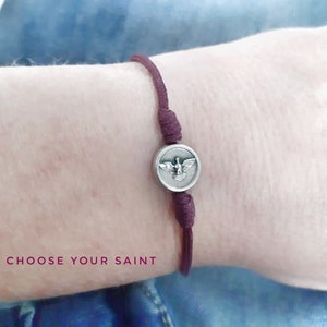 Pulsera del Espíritu Santo, Pulsera de Santo, Pulsera Cristiana, Pulsera Católica, Pulsera de Cordón, Todos los Santos, San Miguel, Medalla Milagrosa