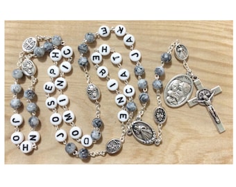 Family Name Custom Rosary, Personalized Rosary, Catholic Rosary, Family Rosary, Custom Rosary, Mother's Rosary, Rosary Beads