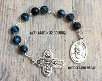 St Charbel Chaplet, Prayer Rosary Beads, Saint Charbel, Makhlouf, Custom Rosary, Nine bead chaplet, St Philomena, St Gerard, St Jude