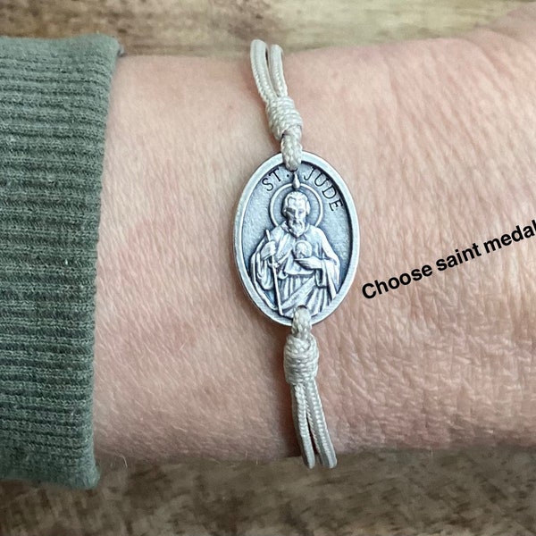 St Jude Thaddeus - Patron Saint of Lost Causes Hospital workers - Saint Jude medal - Christian bracelet - St Michael - Patron Saint Jewelry