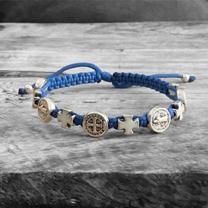 St benedict cross bracelet, saint Benedict bracelet, exorcism protection, catholic jewelry, san benito bracelet, blessing bracelet