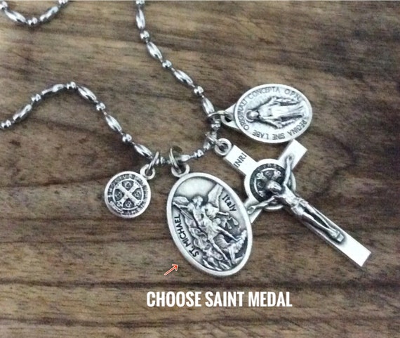 TwoAnts St Christopher Necklace for Men Women 925 Sterling Silver Round  Saint Christopher Medal Pendant Necklace Protection Medallion Catholic  Religious Jewelry Gifts for Son Boyfriend | Amazon.com