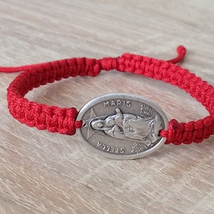 Stella Maris medal bracelet, Our Lady Star of the Sea, sea lover gifts, saint of sailors, Saints medals, protection bracelet, Virgin Mary