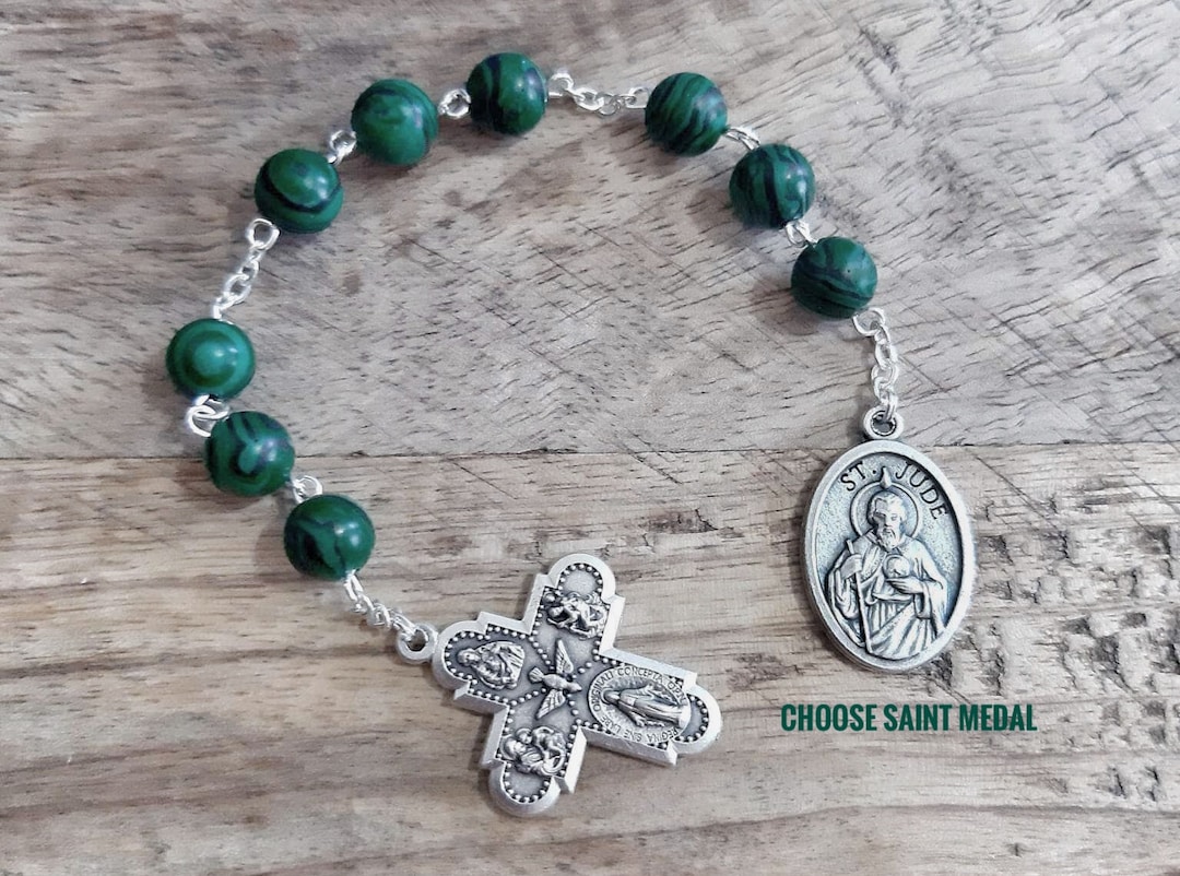 St Jude Chaplet, Nine Bead Chaplet, Gemstone Rosary, Saint Judas