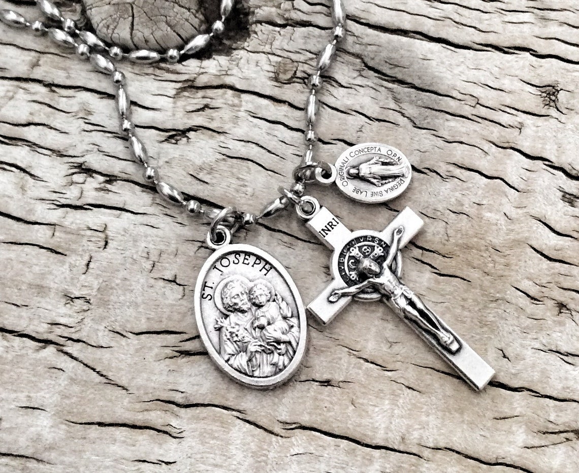 Catholic Saint Pendant Necklace Religious Gifts for Him/her Etsy
