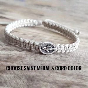 Pulsera de la medalla milagrosa, pulsera de santos, todos los santos, pulsera católica, san antonio, santa teresita, san francisco, santa clara, padre pío
