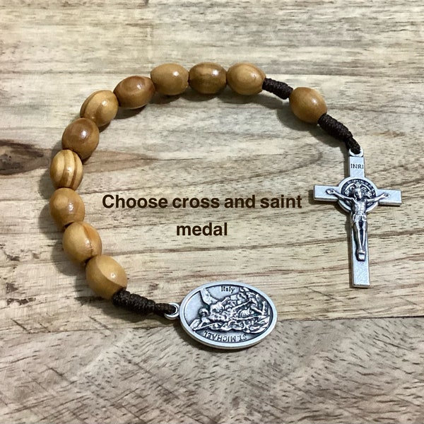 Olive Wood Pocket Rosary - One Decade Catholic Rosary - Lightweight and Durable Travel Rosaries - Pocket Rosary - Mini Rosary - Rosary Favor
