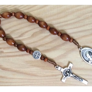 Pocket rosary, One decade rosary, Wooden rosary, Catholic rosary, Rosary tenner, Rosary Chaplet, Chaplets, Mini Rosary, Confirmation favor