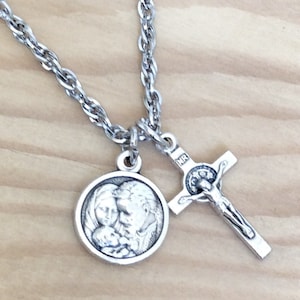 Holy Spirit Necklace. Catholic Necklace. Holy Family. Holy Spirit Medal. Patron Saint Necklace. Catholic Jewelry. Confirmation Male Female