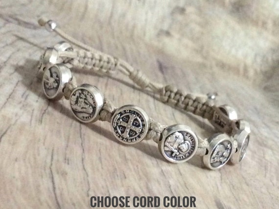 Amazon.com: Adjustable Woven Catholic All Saints Medal Bracelet Mens Womens  Kids Custom Religious Gift : Handmade Products