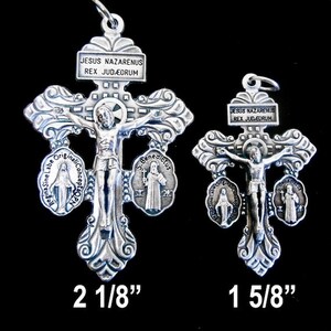 Crucifijo de indulgencia de perdón de 3 vías/ San Benito y medallas milagrosas /Crucifijo del Rosario/ Crucifijo de perdón hecho en Italia/Católico de estilo vintage