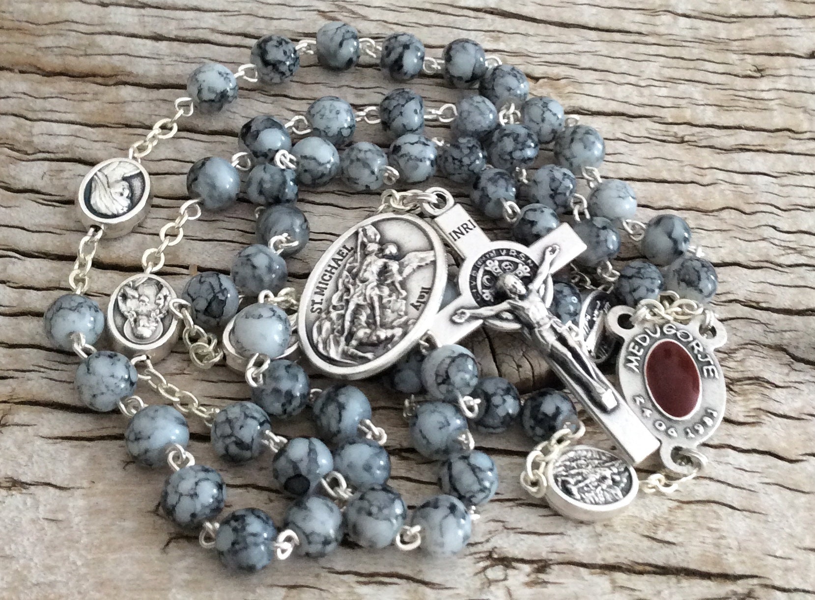 Catholic Medal Rosary Prayer Beads Catholic rosary St Etsy
