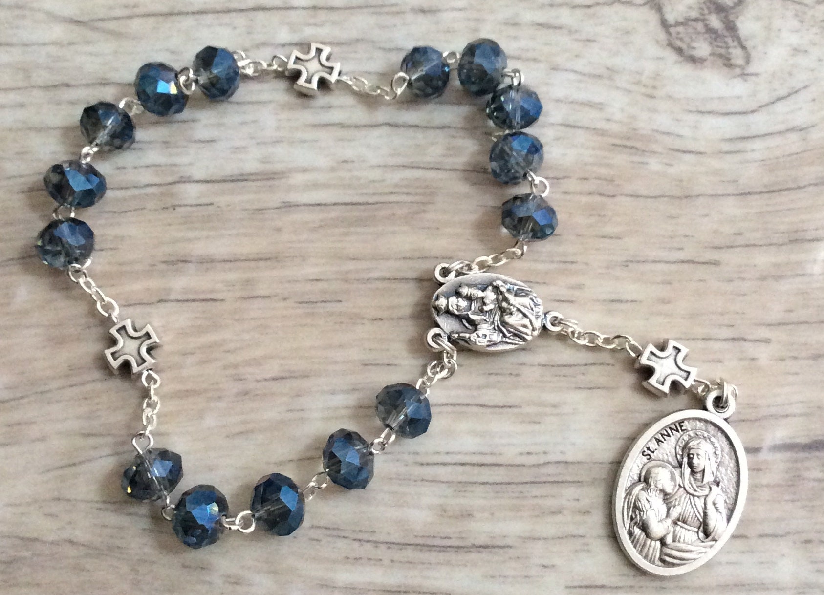 St. Anne Chaplet Rosary Chaplet Saint Anne Grandmother Etsy