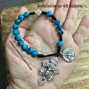 Custom Catholic One Decade Rosary, Car Rosary, Saint Medal Chaplet, Pocket Rosary, Catholic Chaplet, Mini Rosary, St Michael