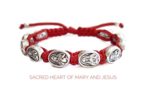 Mary with Sacred Heart of Jesus Bracelet--Religious