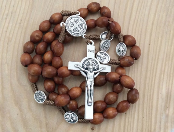 Italian Mini-Rosary with Polished Wood Finish and Crucifix