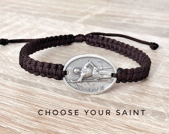 St Joan of Arc Bracelet, Patron St. Joan of Arc is the patron saint of women, courage, bravery, France, and the military, Gift for Soldiers