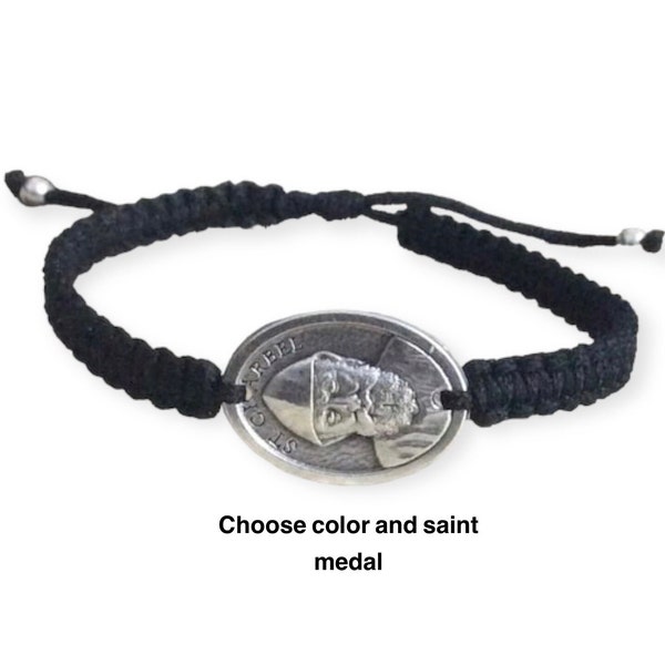 St Charbel bracelet, Saint Charbel, Saint medal, Patron Saint, Catholic jewelry, St Peregrine, St Sebastian, St Jude, St Gerard, St Anne