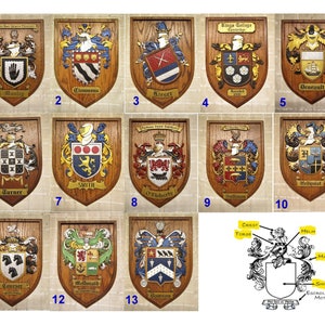 Coat of Arms Wall Plaque Family Crest Design Heraldry PICK YOUR COLOR  Shield Wall Decor Metal Art Unicorn Lion Fleur De Lis Coat of Arms 