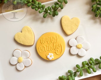 Happy Birthday gift, Birthday biscuits, flower gift, cookies, vegan gift, letterbox biscuits, edible gift