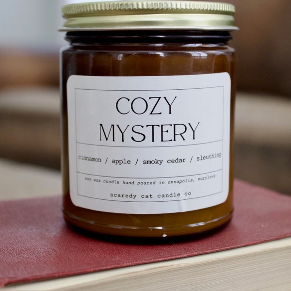 Cozy Mystery  | Soy Wax Candle | Woody Autumn  | Book Themed Candle