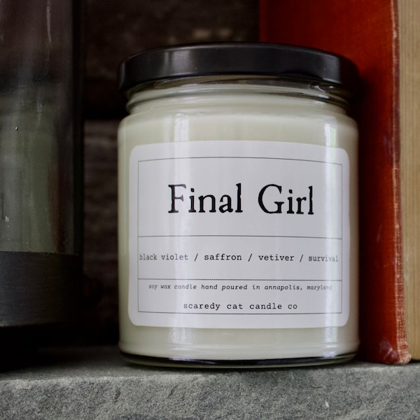 Final Girl |  Soy Wax Candle | Horror Candle  | Thriller Candle |  Book Candle