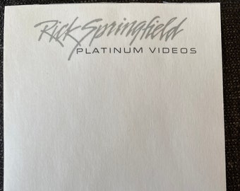 Rick Springfield Notepad From RCA Platinum Videos Columbia Pictures