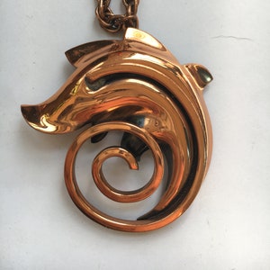 Kupfer Halskette mit Delfin Anhänger