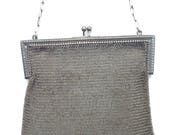 German Silver Mesh Handbag Made In Belgium