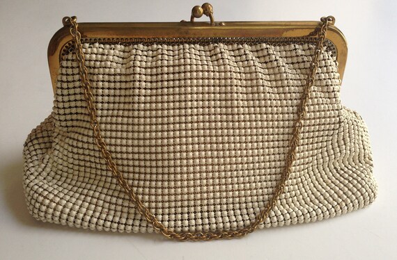 Whiting And Davis Cream Mesh Purse - image 3