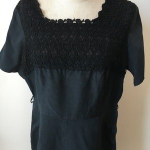 Schwarz große Vintage 1960 Kleid