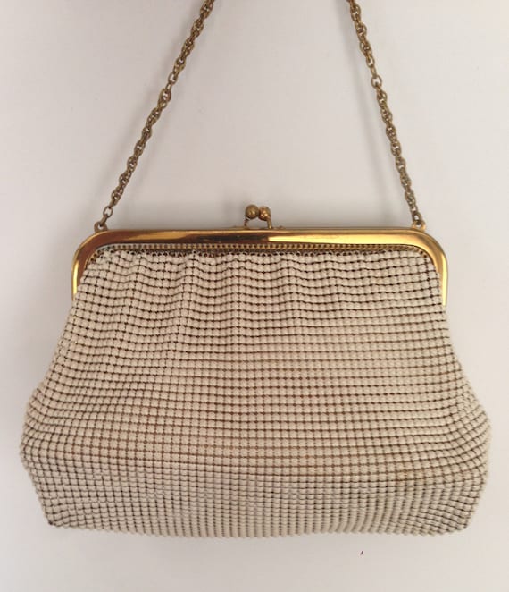 Whiting And Davis Cream Mesh Purse - image 1