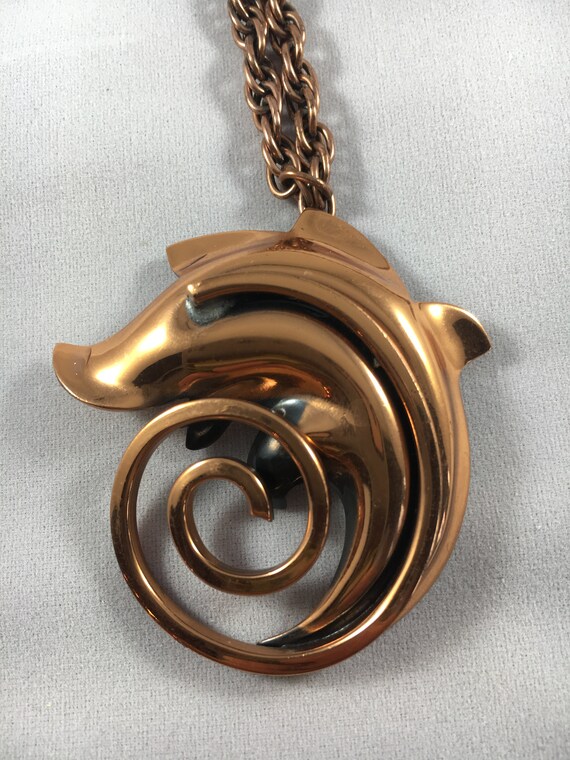 Copper Dolphin Necklace - image 2